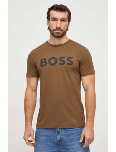 Boss Orange BOSS t-shirt bawełniany BOSS CASUAL kolor zielony z nadrukiem 50481923