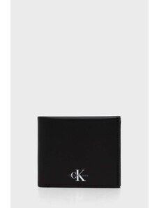 Calvin Klein Jeans portfel skórzany męski kolor czarny
