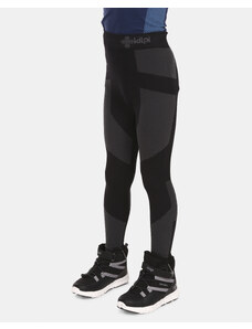 Bezszwowe spodnie termoaktywne Kilpi dla chłopców NIEL-JB czarne