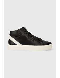 Calvin Klein sneakersy skórzane HIGH TOP LACE UP ARCHIVE STRIPE kolor czarny HM0HM01291