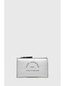 Karl Lagerfeld portfel damski kolor srebrny