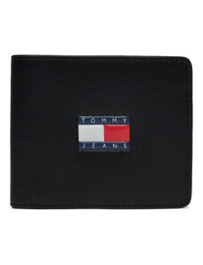 Duży Portfel Męski Tommy Jeans Tjm Heritage Leather Cc Wallet AM0AM12082 Black BDS