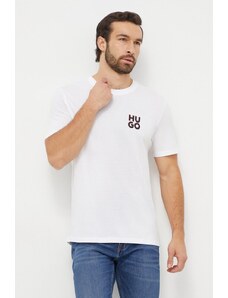 HUGO t-shirt bawełniany 2-pack kolor biały z nadrukiem 50492550