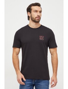 HUGO t-shirt bawełniany 2-pack kolor czarny z nadrukiem 50492550