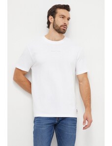 Tommy Jeans t-shirt bawełniany męski kolor biały z aplikacją DM0DM18266