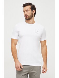 HUGO t-shirt bawełniany męski kolor biały z nadrukiem 50508944
