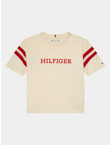 Tommy Hilfiger T-Shirt Monotype Varsity KG0KG07717 D Beżowy Relaxed Fit