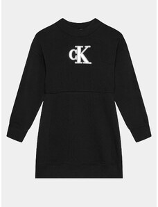 Calvin Klein Jeans Sukienka dzianinowa Metallic Monogram IG0IG02315 Czarny Regular Fit