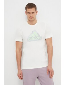 adidas t-shirt bawełniany męski kolor beżowy z nadrukiem IN6234