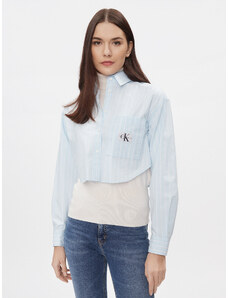 Calvin Klein Jeans Koszula J20J222614 Niebieski Cropped Fit