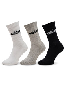 Skarpety wysokie unisex adidas Linear Crew Cushioned Socks 3 Pairs IC1302 medium grey heather/white/black