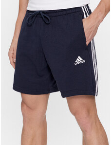 adidas Szorty sportowe Essentials French Terry 3-Stripes Shorts IC9436 Niebieski Regular Fit