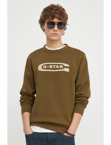 G-Star Raw bluza męska kolor zielony z nadrukiem