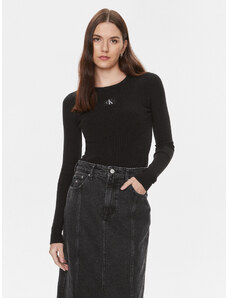 Calvin Klein Jeans Sweter Variegated J20J223233 Czarny Slim Fit