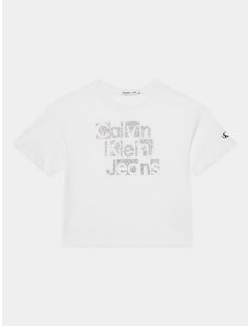 Calvin Klein Jeans T-Shirt Metallic IG0IG02340 Biały Regular Fit