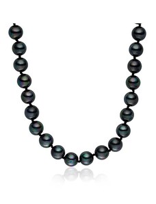 Pearls of London Naszyjnik perłowy w kolorze antracytowym - dł. 43 cm