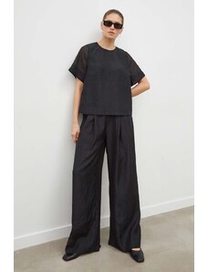 Lovechild spodnie Mary-Anne damskie kolor czarny proste high waist 5494168
