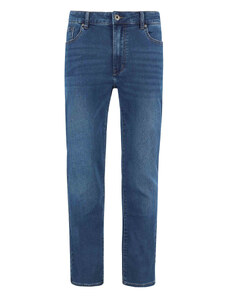 Volcano Niebieskie jeansy męskie o prostej nogawce D-FERG 2