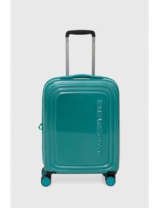 Mandarina Duck walizka LOGODUCK+ GLITTER kolor turkusowy P10GXV24