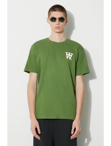 Wood Wood t-shirt bawełniany Ace AA Logo męski kolor zielony z nadrukiem 10285709.2222