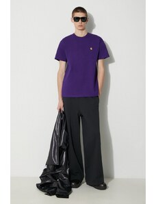 Carhartt WIP t-shirt bawełniany S/S Chase T-Shirt męski kolor fioletowy gładki I026391.1YVXX