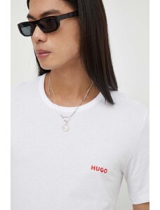 HUGO t-shirt bawełniany 3-pack męski kolor biały gładki 50493972