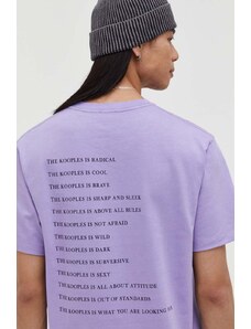 The Kooples t-shirt bawełniany męski kolor fioletowy z nadrukiem HTSC28015K