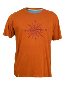 T-shirt męski z krótkim rękawem Warmpeace Swinton Caldera pomarańczowy