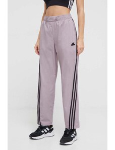 adidas spodnie damskie kolor fioletowy wzorzyste IS3655