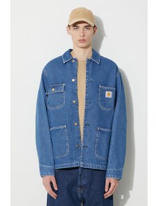 Carhartt WIP kurtka jeansowa OG Chore Coat męska kolor niebieski przejściowa oversize I031896.106