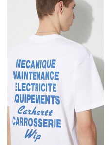 Carhartt WIP t-shirt bawełniany S/S Mechanics T-Shirt męski kolor biały z nadrukiem I032880.02XX