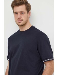 Armani Exchange t-shirt bawełniany męski kolor granatowy gładki 3DZTLR ZJLFZ