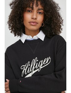 Tommy Hilfiger bluza bawełniana damska kolor czarny z nadrukiem WW0WW41052