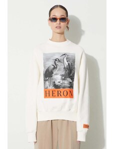 Heron Preston bluza bawełniana Nf Heron Bw Crewneck damska kolor beżowy z nadrukiem HWBA014C99JER0030110