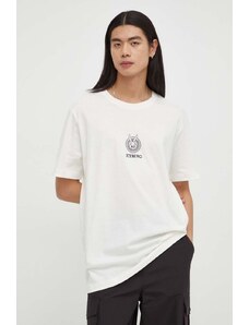 Iceberg t-shirt bawełniany męski kolor beżowy z nadrukiem