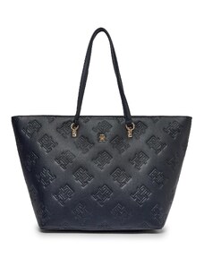 Torebka Tommy Hilfiger Th Refined Tote Mono AW0AW15726 Space Blue DW6