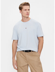 Tommy Jeans T-Shirt Linear Logo DM0DM17993 Błękitny Regular Fit