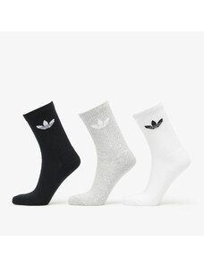 Męskie skarpety adidas Originals Trefoil Cushion Crew Sock 3-Pack White/ Medium Grey Heather/ Black
