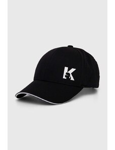 Karl Lagerfeld czapka z daszkiem kolor czarny z nadrukiem