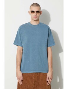 Carhartt WIP t-shirt bawełniany S/S Taos T-Shirt męski kolor niebieski gładki I032847.1Y1GD