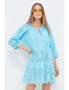 Melissa Odabash sukienka plażowa bawełniana Ashley kolor niebieski