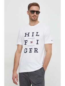Tommy Hilfiger t-shirt bawełniany męski kolor biały z nadrukiem MW0MW33690