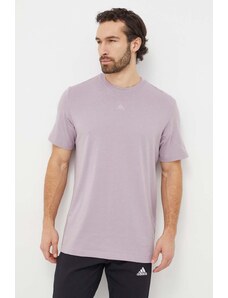 adidas t-shirt bawełniany męski kolor fioletowy gładki IR9116