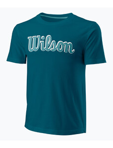 Koszulka tenisowa męska Wilson Script Eco Cotton Tee blue/coral