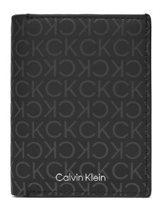 Duży Portfel Męski Calvin Klein Rubberized Trifold 6Cc W/Detach K50K511379 Uv Mono Black 0GL