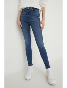 Tommy Jeans jeansy damskie kolor niebieski DW0DW17153