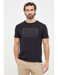 Armani Exchange t-shirt bawełniany męski kolor czarny z nadrukiem 3DZTCE ZJ3VZ