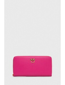 Pinko portfel skórzany kolor różowy 100250 A0F1
