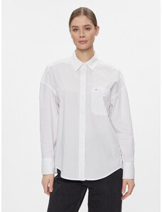 Tommy Jeans Koszula Tjw Ovs Cotton Shirt Ext DW0DW17356 Biały Regular Fit