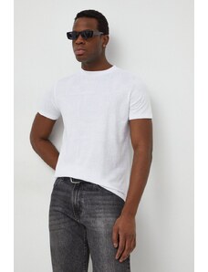 Karl Lagerfeld t-shirt bawełniany męski kolor biały wzorzysty